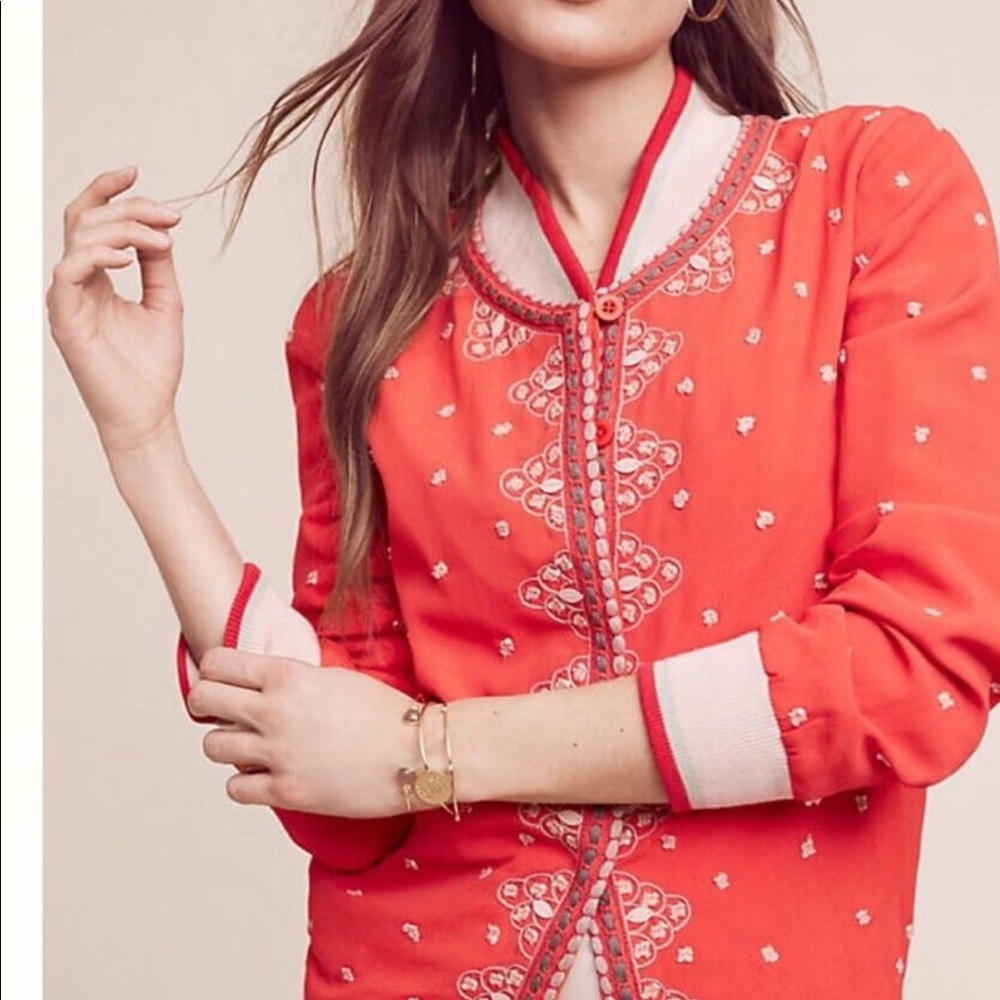 Orange Anthropologie Conditions Apply jacket